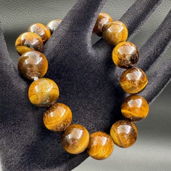 Bracelet en Oeil de Tigre "Perles 14mm" (réf bpot2) – Image 2