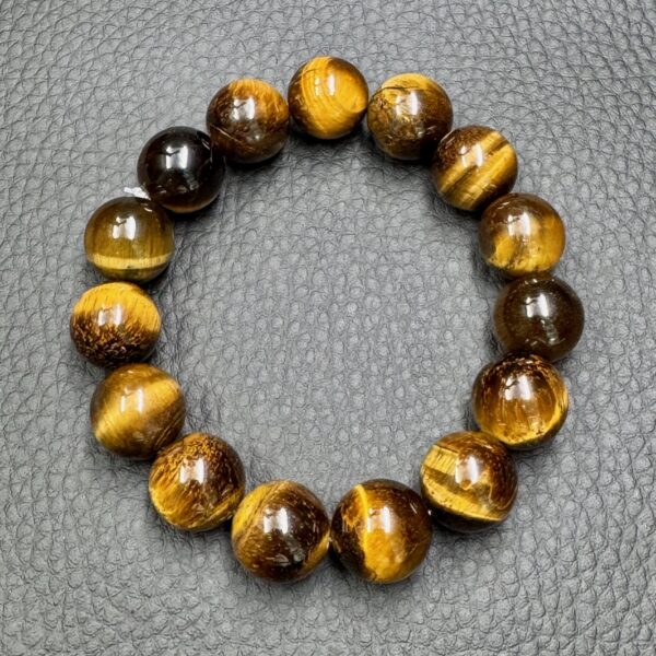 Bracelet en Oeil de Tigre "Perles 14mm" (réf bpot2) – Image 3