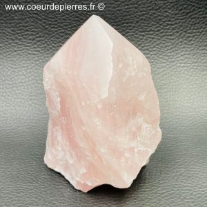 Prisme en quartz rose de Madagascar de 0,388Kg (réf pqr6)