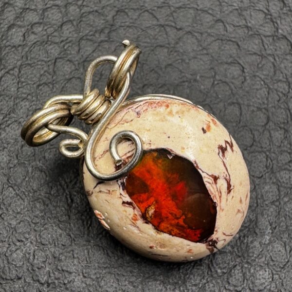Pendentif En Opale De Feu