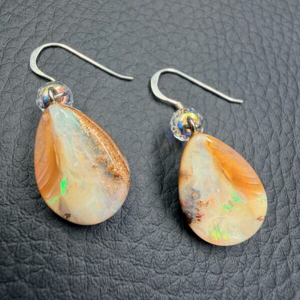Boucles d’Oreilles en Opale Boulder d'Australie (réf boo8) – Image 2