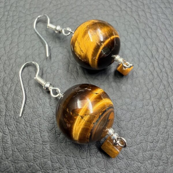 Boucles d'Oreilles en Oeil de Tigre (réf boti13) – Image 2