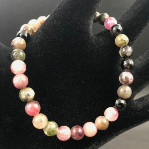Bracelet en tourmaline multicolore naturelle « perles de 6mm »
