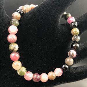 Bracelet en tourmaline multicolore naturelle « perles de 6mm »
