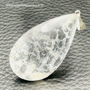 Pendentif en cristal de roche craquelé du Brésil (réf cr1)