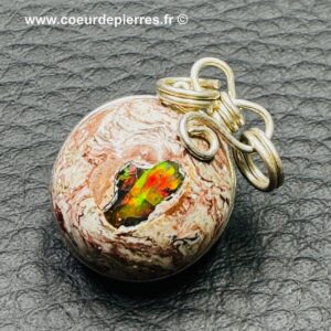 Pendentif en opale de feu du Mexique (réf pom10)