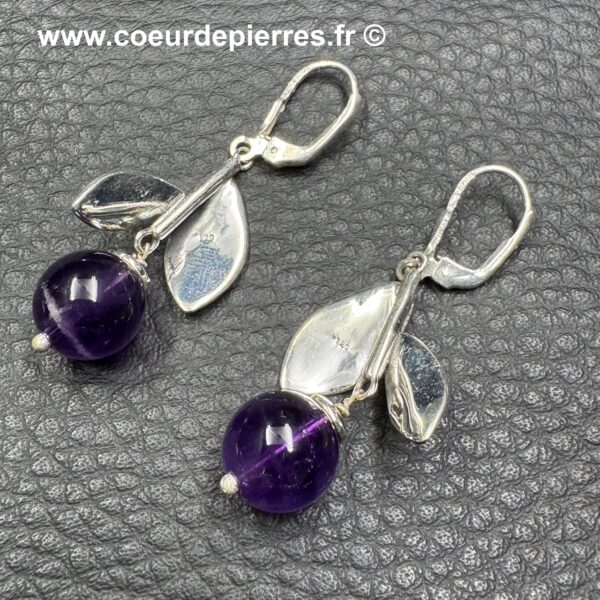 Boucles d'Oreilles en Améthyste (réf boa8) – Image 2