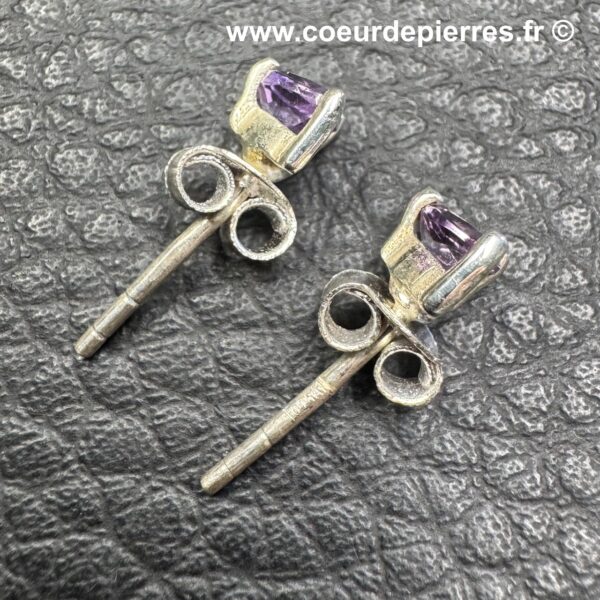 Clous d'Oreilles en Améthyste (réf cda1) – Image 3