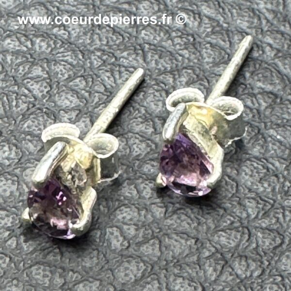 Clous d'Oreilles en Améthyste (réf cda1) – Image 2