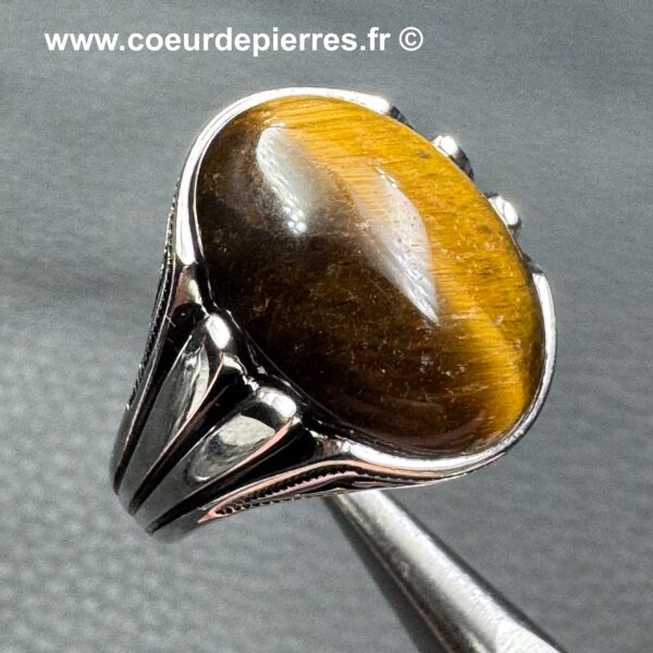 Bague en Oeil de Tigre "Taille 62" (réf bot2) – Image 2