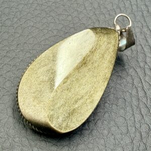 Pendentif en Obsidienne Doré