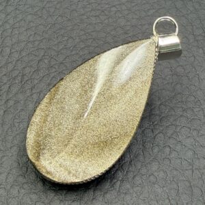 Pendentif Obsidienne Dorée