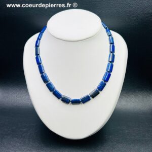 Collier en lapis lazuli d’Afghanistan “perles rectangulaire” (réf cll5)