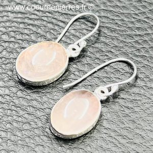 Paire de boucles d’oreilles en quartz rose (réf boqr6)