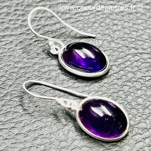 Boucles d’oreilles améthyste d’Uruguay (réf boa5)