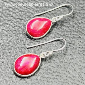 Paire de boucles d’oreilles en rubis du Sri-Lanka (réf bor3)