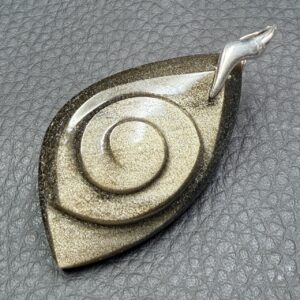 Pendentif en Obsidienne Dorée