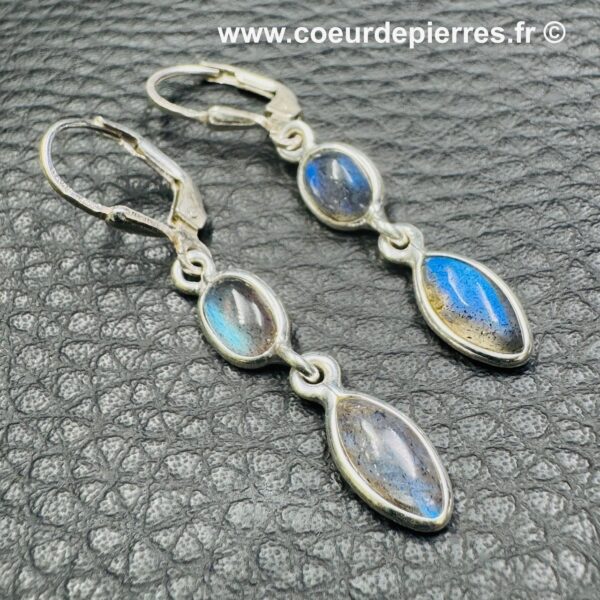 Boucles d'Oreilles en Labradorite (réf bdla2) – Image 2
