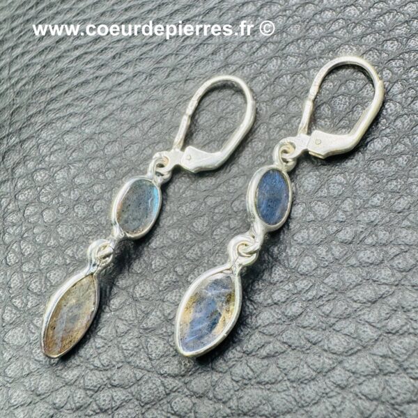Boucles d'Oreilles en Labradorite (réf bdla2) – Image 3