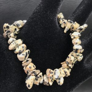 Bracelet chips en jaspe dalmatien