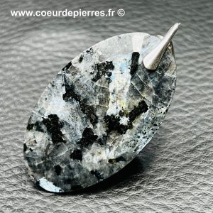 Pendentif en Larvikite de Norvége « facetté »(réf plv4)