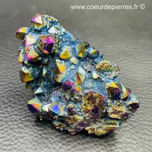 Druse de quartz titane « bombardé » (ref qt12)
