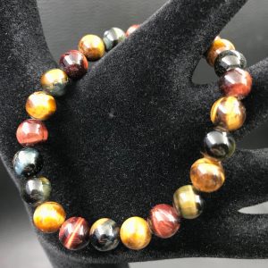 Bracelet au trois yeux « perles de 8mm » (tigre, faucon, taureau)