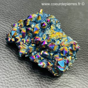 Druse de quartz titane « bombardé » (ref qt1)