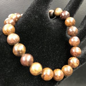 Bracelet perle en Bronzite de Birmanie perles de 8mm