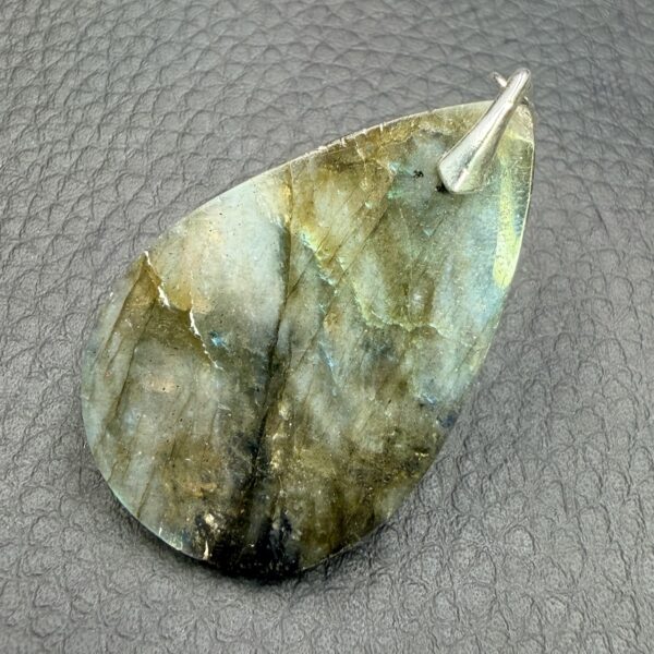 Pendentif Labradorite Doré Bleu (réf ltm13) – Image 3
