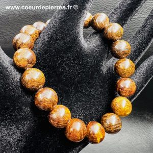 Bracelet perle en Bronzite de Birmanie « perles de 10mm »