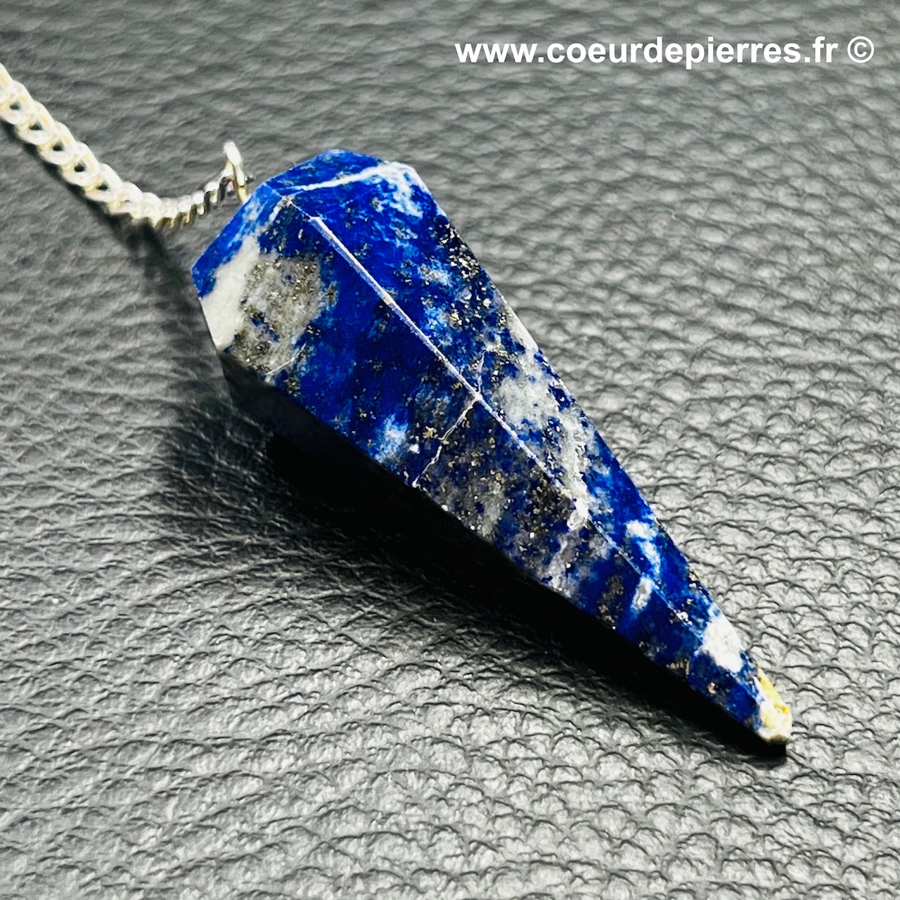 Pendule en lapis lazuli « hexagonale » (réf p43)