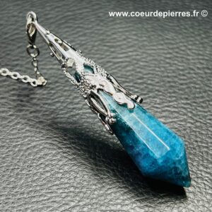 Pendule en Apatite bleue type “elfique” (réf p50)
