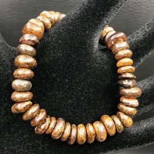 Bracelet Bronzite de Birmanie « perles plates »