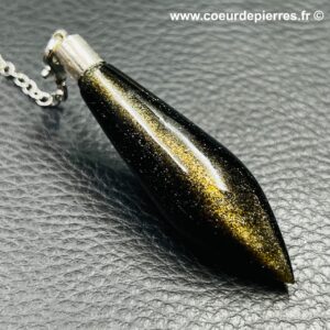 Pendule en Obsidienne Dorée “Conique” (réf p44)