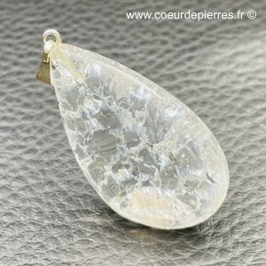 Pendentif en cristal de roche craquelé du Brésil (réf cr20)