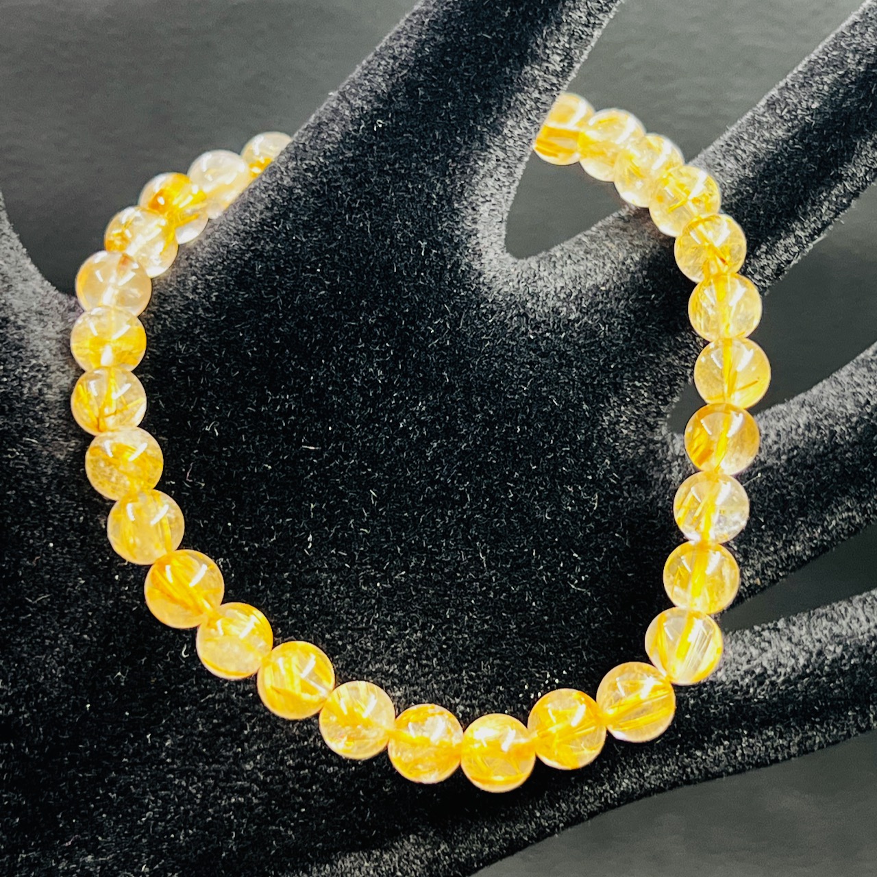 Bracelet en quartz rutile du Brésil « perles de 6mm extra »