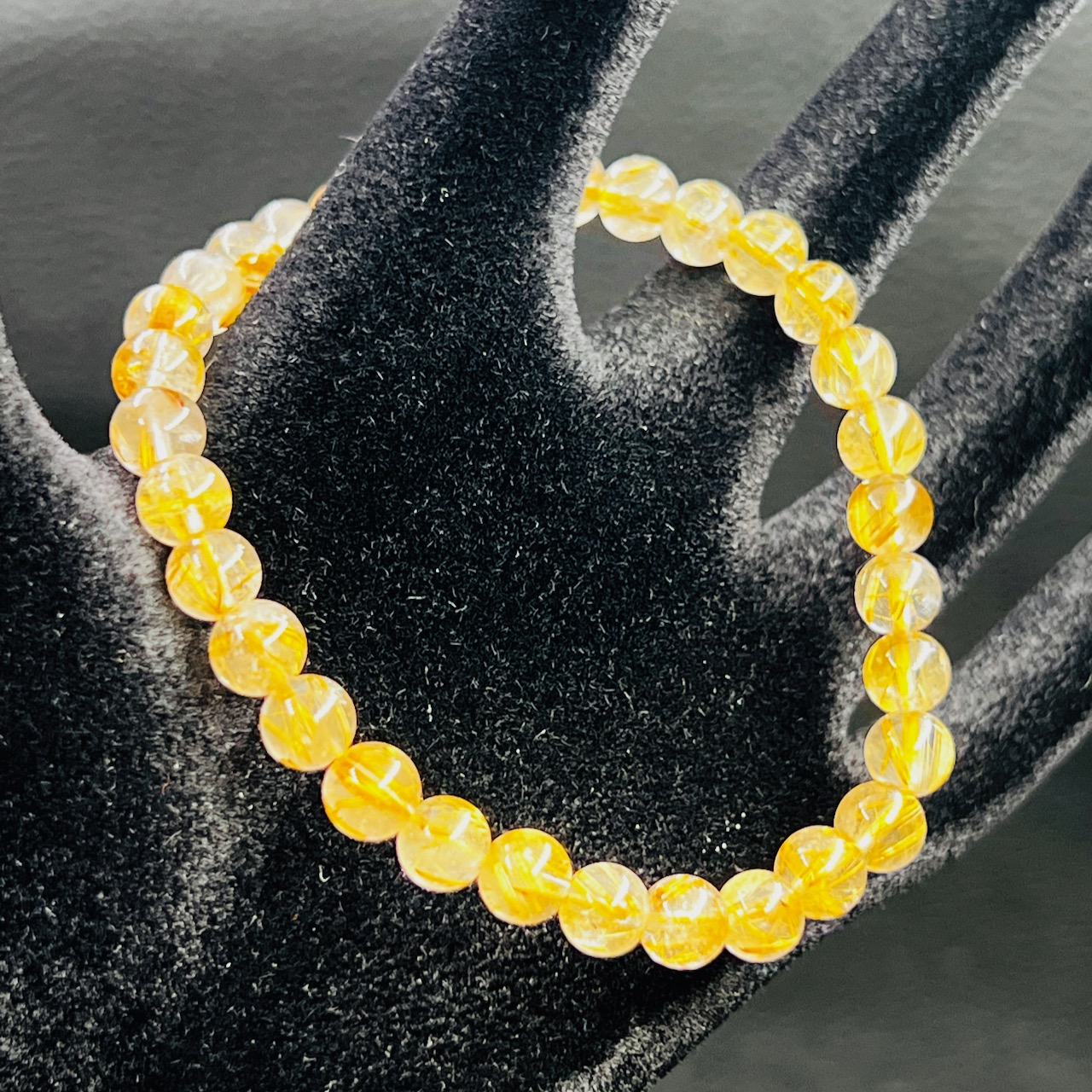 Bracelet en quartz rutile du Brésil « perles de 6mm extra »
