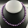 Collier en améthyste d'Uruguay "perles 8mm" (ref cam2) – Image 3