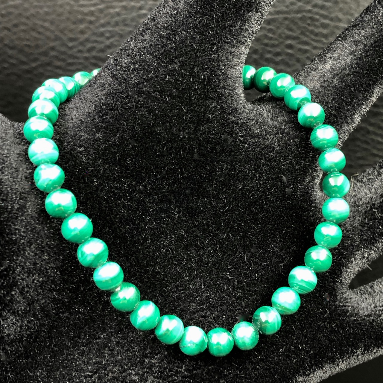 Bracelet en malachite du Congo “perles de 4mm”
