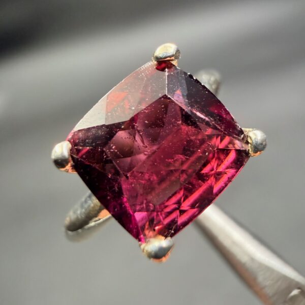 Bague avec Tourmaline Rouge "Taille 55" (réf bat18) – Image 3
