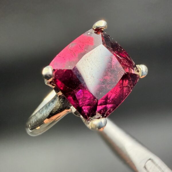 Bague avec Tourmaline Rouge "Taille 55" (réf bat18) – Image 2