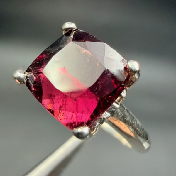 Bague avec Tourmaline Rouge "Taille 55" (réf bat18) – Image 4