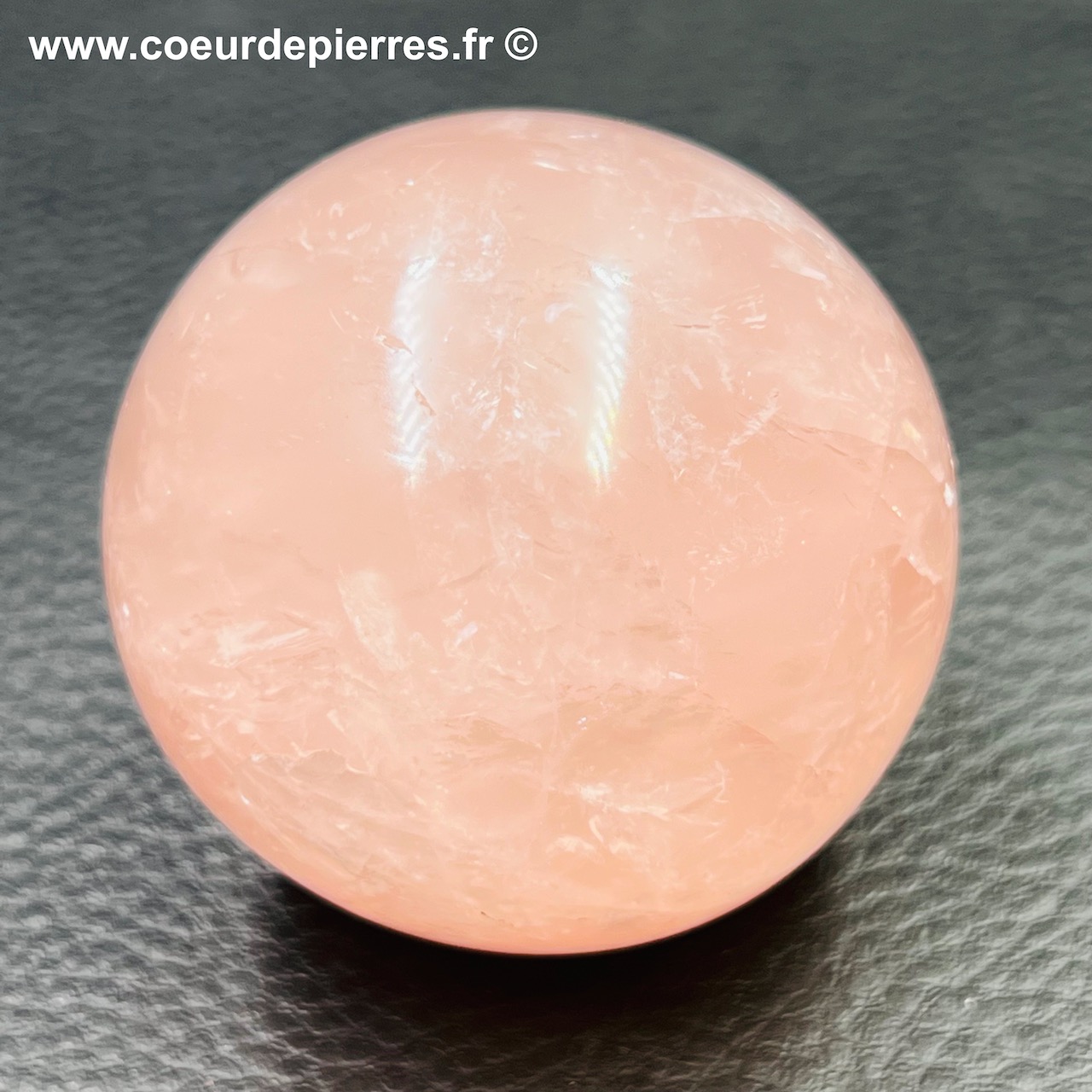 Sphère en quartz rose de Madagascar (Réf sqr7)