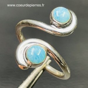 Bague argent avec Larimar de République dominicaine (réf blar2)