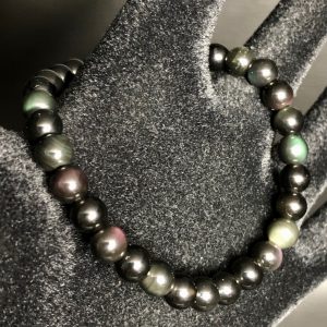 Bracelet en obsidienne oeil céleste du Mexique « perles de 6mm »