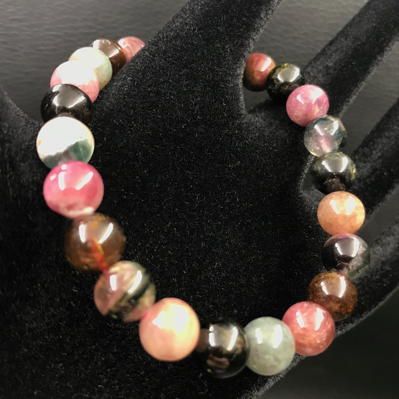 Bracelet en tourmaline multicolore du Brésil “perles 8 mm”