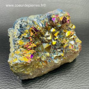 Druse de quartz titane « bombardé » (ref qt6)