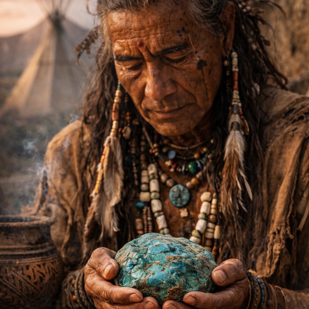 Amérindien et turquoise