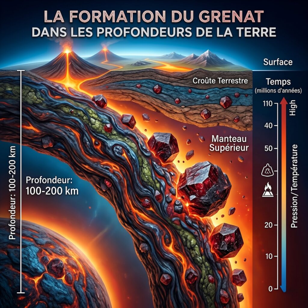 La formation du grenat dans les profondeurs de la Terre